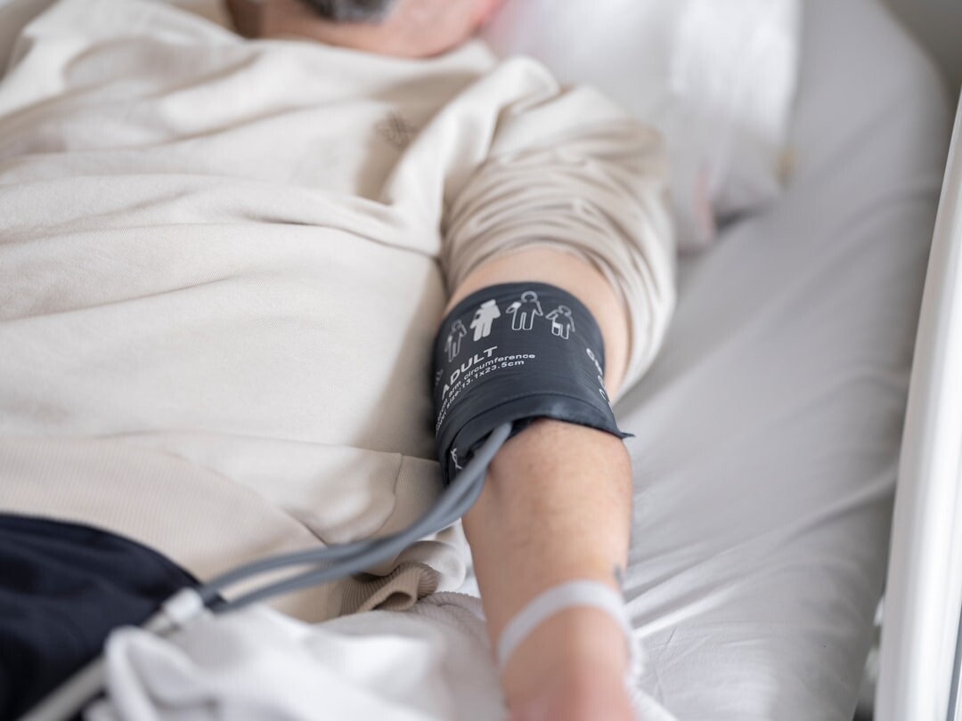 woman in hospital bed