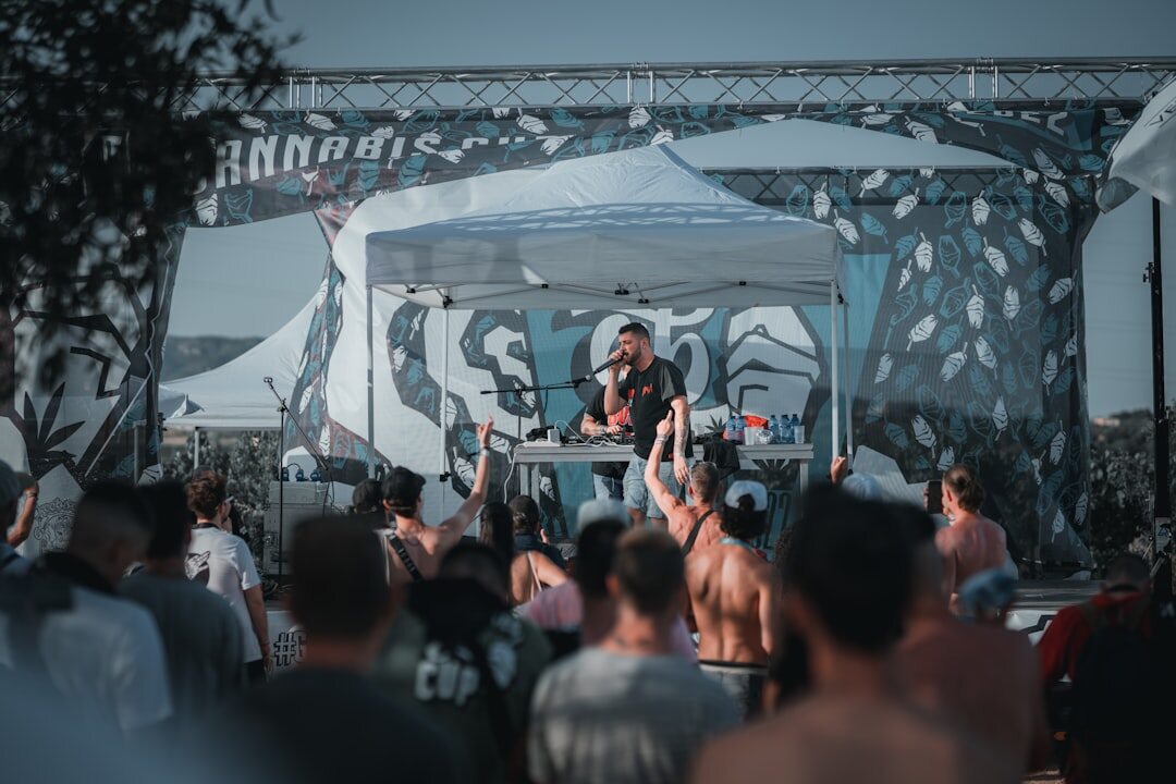 outdoor concert stage setup